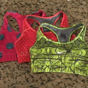 3 Dri-Fit Nike Pro Sports Bra’s